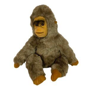 Vintage Party Plush Baby Gorilla Stuffed Animal Flocked Face Felt Hands Feet